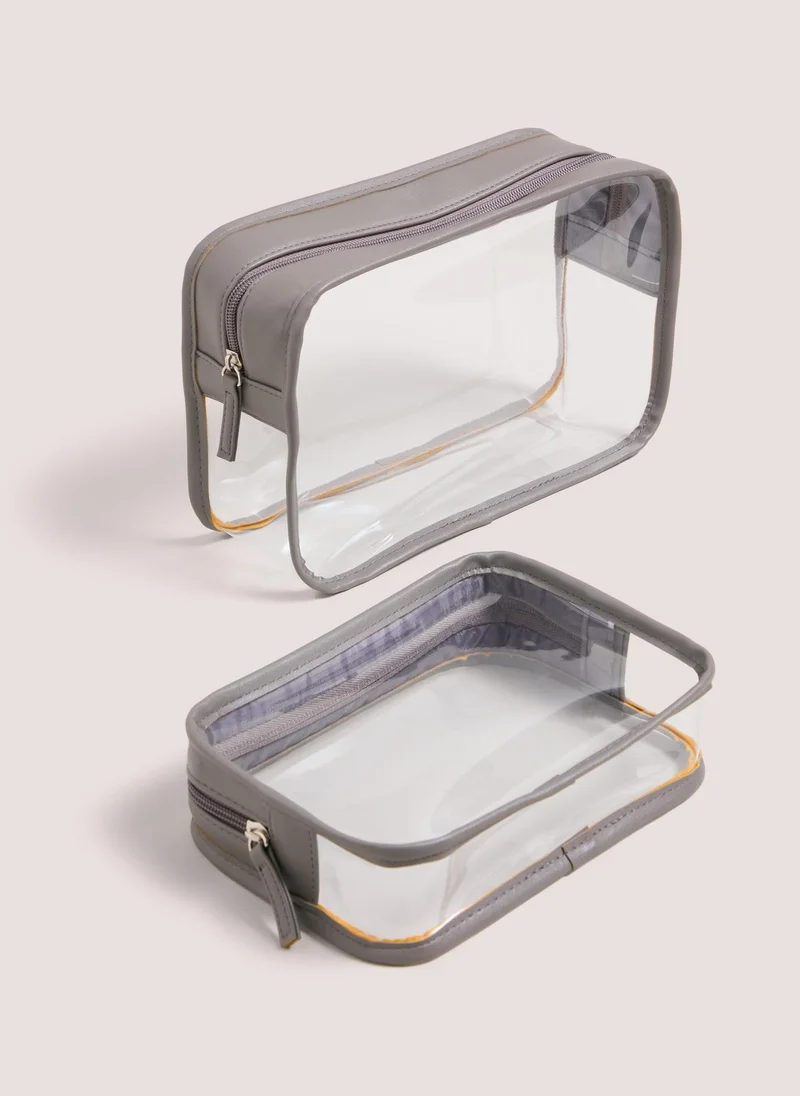 ماتلان 2 Pack Grey Clear Cosmetic Bag