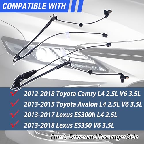 HHGKPVX ABS Wheel Speed Sensor Front Left Right Compatible with 2012-2017 Toyota Camry 2013-2015 Avalon 2013-2018 Lexus ES350 ES300h Driver and Passenger Side ABS Sensor # 89543-06040 89542-06040 - Image 2
