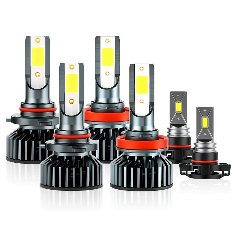 EMuna Fit for Chevrolet Silverado 1500(2007-2015) Chevy Silverado 2500 HD 3500 HD(2007-2019) Combo 9005 High Beam H11 Low Beam LED Headlight + 5202/H16 Fog Light Bulbs Kits,6000K Super Brighter - Image 1