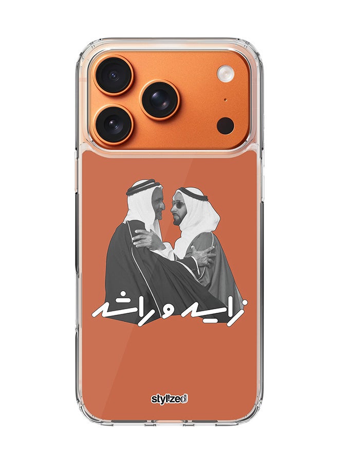 Stylizedd for iPhone 17 Pro Case [Compatible with MagSafe] Slim Magnetic cover Clear Phone Case - Sheikh Zayed And Sheikh Rashid, Orange - Image 1