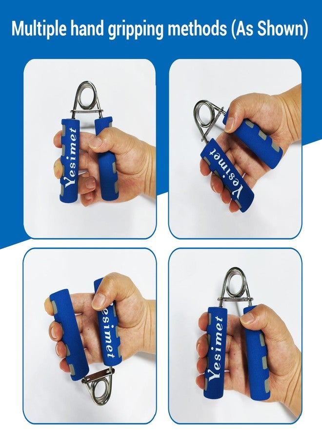 YESIMET Hand Grip Strengthener Set, 2 Pack Hand Gripper, Finger Trainer, Forearm exerciser - Soft Foam Hand Exerciser for Quickly Increasing Wrist Forearm and Finger Strength (Blue) - Image 4