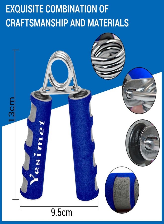 YESIMET Hand Grip Strengthener Set, 2 Pack Hand Gripper, Finger Trainer, Forearm exerciser - Soft Foam Hand Exerciser for Quickly Increasing Wrist Forearm and Finger Strength (Blue) - Image 2
