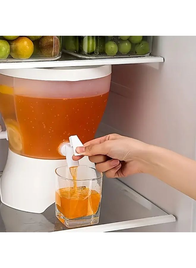 1 Unit 5 Liter 169 Oz White Rotating Beverage Dispenser With Faucet 3 Compartment Storage 360 Degree Rotatable Refrigerator Friendly For Iced Tea And Juice Perfect For Parties And Home Kitchens - Image 5