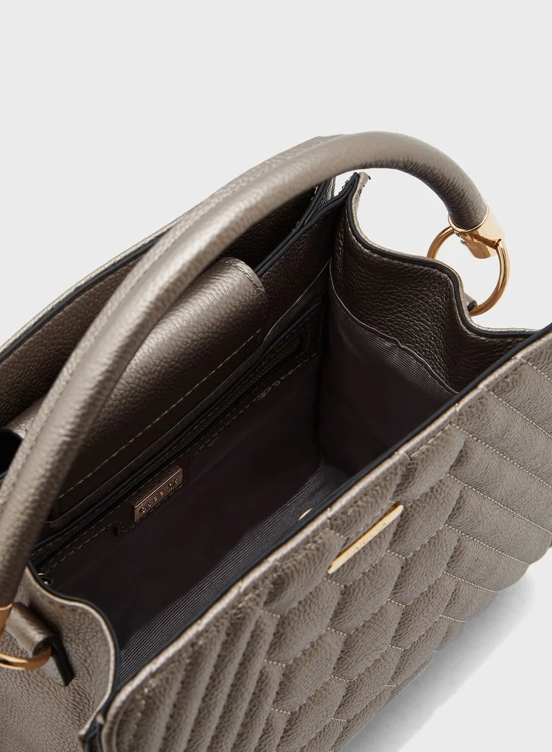 CARPISA Quilted Round Handle Tote
