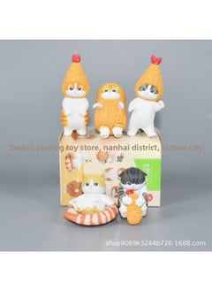 Generic Tide Play Blind Box Tempura Fried Shrimp Cat Fusandi Cat Hanging Gashapon Doll Grab Machine Box Egg-Color:5 Types Of Tianpu Luo Fried Shrimp Cat Blind Boxes  - Image 2