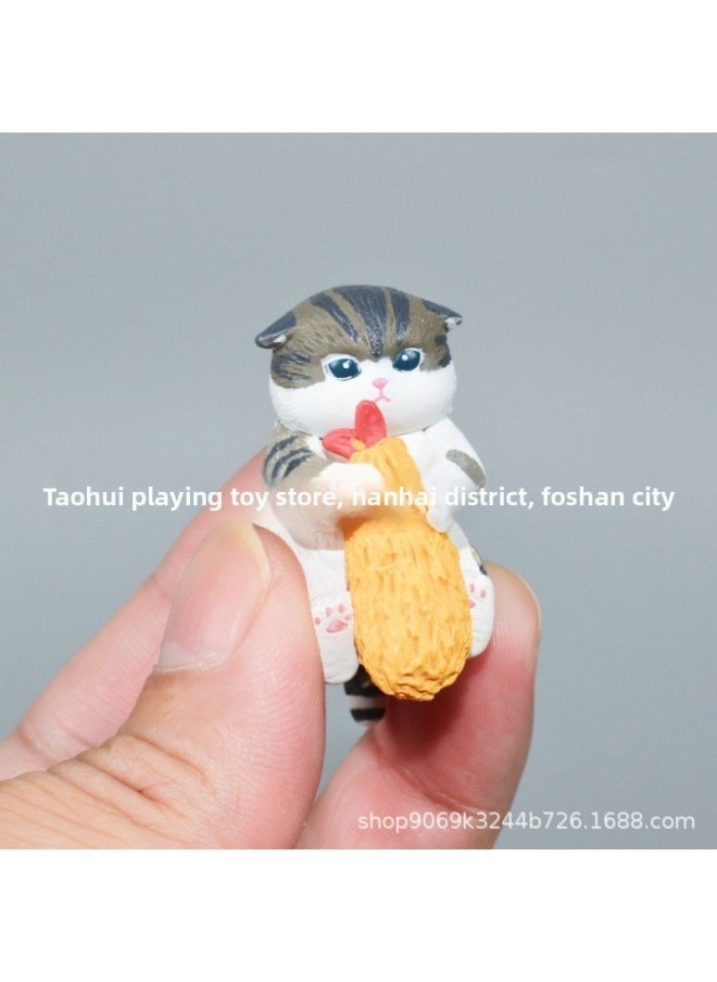 Tide Play Blind Box Tempura Fried Shrimp Cat Fusandi Cat Hanging Gashapon Doll Grab Machine Box Egg-Color:5 Types Of Tianpu Luo Fried Shrimp Cat Blind Boxes