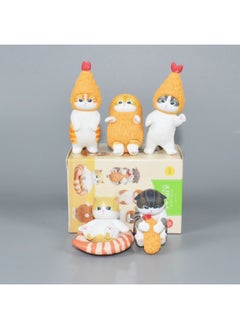 Generic Tide Play Blind Box Tempura Fried Shrimp Cat Fusandi Cat Hanging Gashapon Doll Grab Machine Box Egg-Color:5 Types Of Tianpu Luo Fried Shrimp Cat Blind Boxes  - Image 1