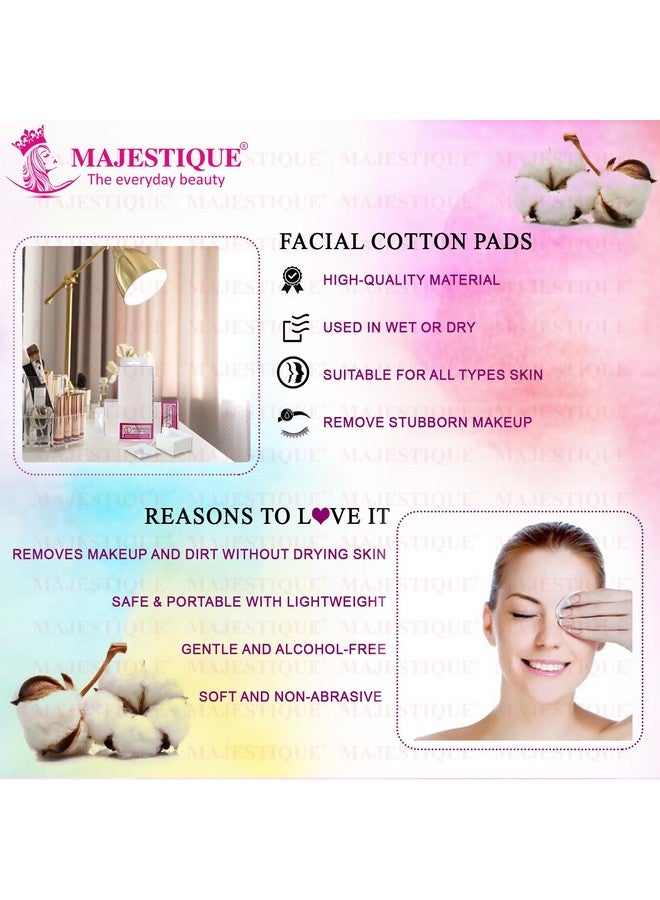 Majestique 250 Count Premium Suqare Facial Cotton Pads for Face Cleansing, 100% Natural Perfect for Removing Dead Skin, Dirt, and Makeup - Image 3