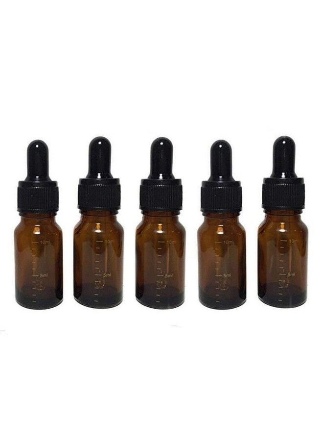 ericotry 10Ml 0.34Oz Empty Refillable Amber Glass Graduated Glass Essential Oil Bottles And Eyed Dropper Black Caps Makeup Cosmetic Sample Container Jar Bottle For Essential Oil Aromatherapy Use (Pack Of 6)  - Image 2