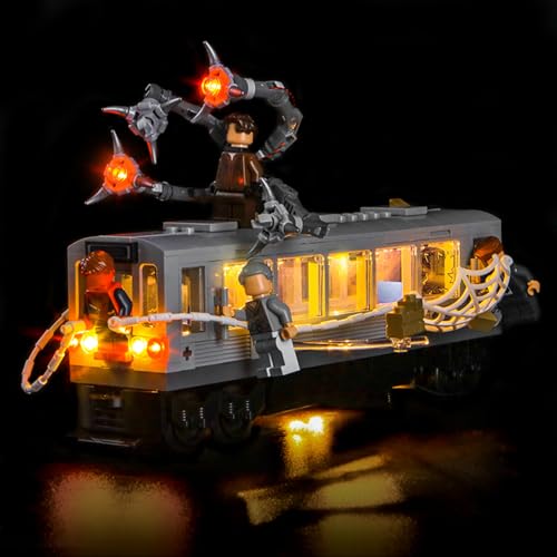 LocoLee Customized Light kit Compatible with Lego 76321 Spider Man vs Doc Ock Subway Train Scene No Model Only Lights LED Lighting Accessories Compatible with Lego Subway Train Scene - Image 1