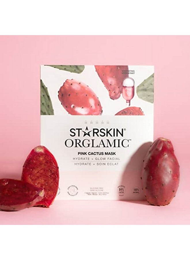 STARSKIN Pink Cactus Mask Antiaging Oil Sheet Facial Mask Natural Nonwater Based Formula Packed With Cactus Extracts Infused With Hyaluronic Acid Vegan 1 Capsule And 1 Mask  - Image 5