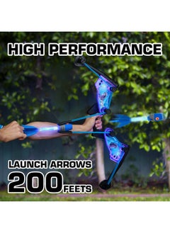 Zing Zing HyperStrike FireTek Bow Archer Pack, Light Up Bow and Light Up Zonic Whistle Arrows, Shoots Arrows Over 200ft, Outdoor Play with Friends and Family, for Ages 14+ (Blue)  - Image 5
