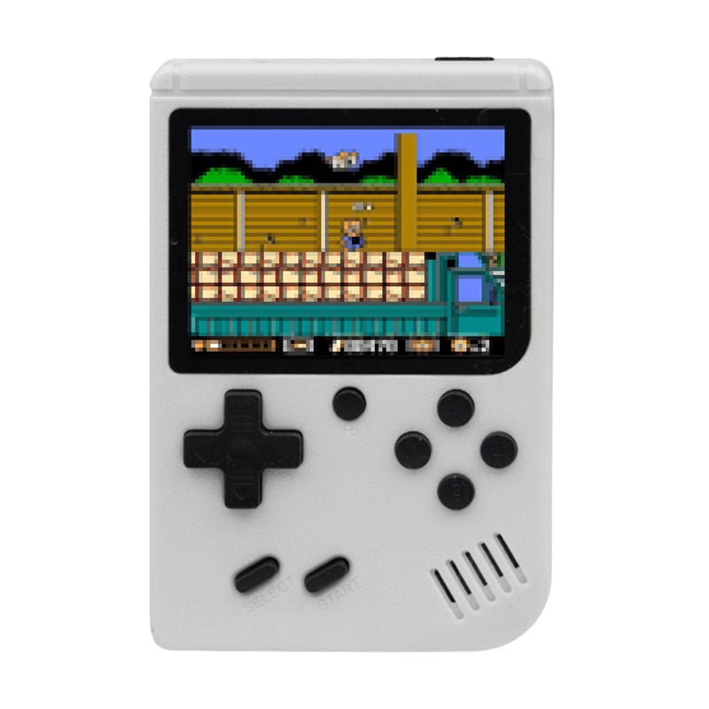 Portable Retro Game Console: White 3 Inch Large Screen - Built-in 400 Games Handheld Game Console for Home Travel Multi-player Gaming - Image 1