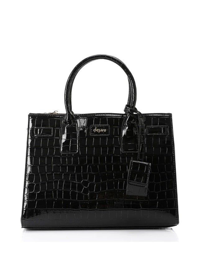 DejaVu LID-DVTX-005 Croc Embossed Zipper Handbag - Image 1