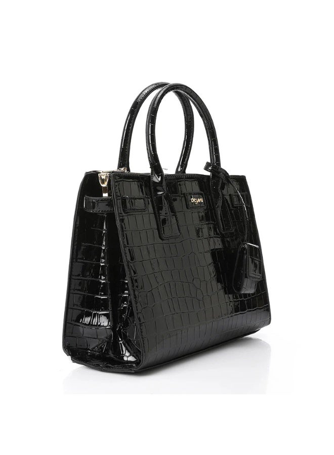 DejaVu LID-DVTX-005 Croc Embossed Zipper Handbag - Image 2