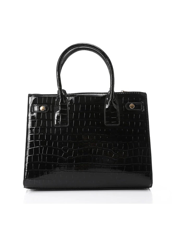 DejaVu LID-DVTX-005 Croc Embossed Zipper Handbag - Image 3