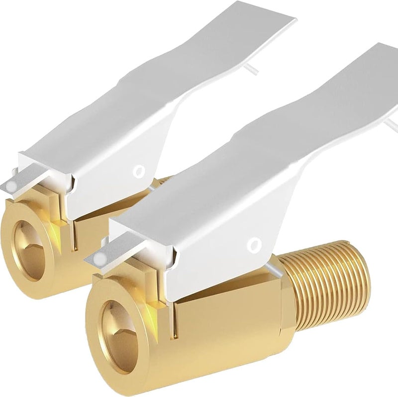 M4CQSBLE HIYITKS Tire Air Chuck with Clip Adapter, Heavy Duty Brass Locking Tire Inflator Air Chuck Adapter Connect, 2 Pack No Leakage Tire Chucks for Inflator Compressor Pump Connect Accessories Tool - Image 1