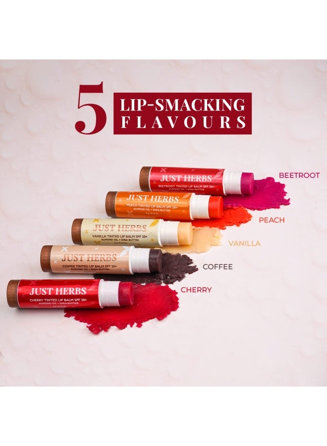 Just Herbs Tinted Lip Balm with SPF 20+ | For Dark Lips | Lightening & Nourishing | 4g | For Men & Women - Image 5