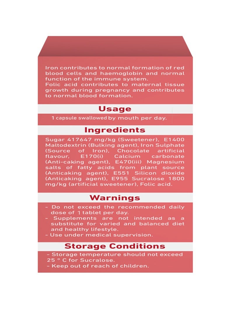 Noor AlQmar Ferrolight Iron Supplement To Treat Anemia And Elevates Heamoglobin Level - 30 Capsules - Image 3