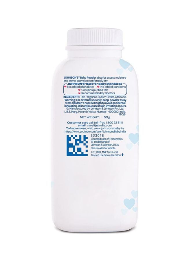 Johnson's Clinically Proven Mildness Formula Baby Powder, Hypoallergenic for Soft Delicate Skin, 50g - 8850007010678 - Image 2