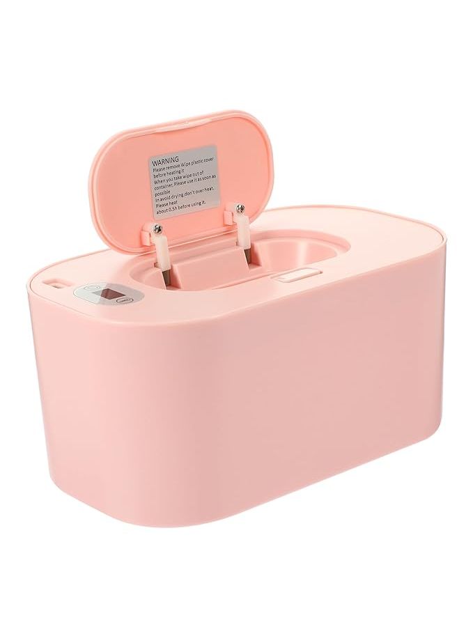 آلة تدفئة مناديل الأطفال المحمولة التدفئة الذكية للاستخدام المنزلي في الهواء الطلق عرض درجة الحرارة باللون الوردي - Image 1