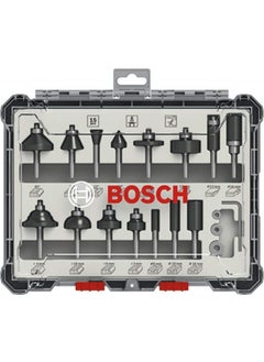 BOSCH Milling Cutter Set 15 Pieces Mixed 6 mm (Pro) 2607017471  - Image 1