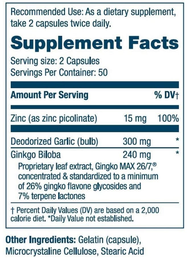 Arches Tinnitus Formulas Arches Tinnitus Formula Now With Ginkgo Max 26/7 Natural Tinnitus Treatment For Relief From Ringing Ears 100 Count Bottle 25 Day Supply  - Image 4