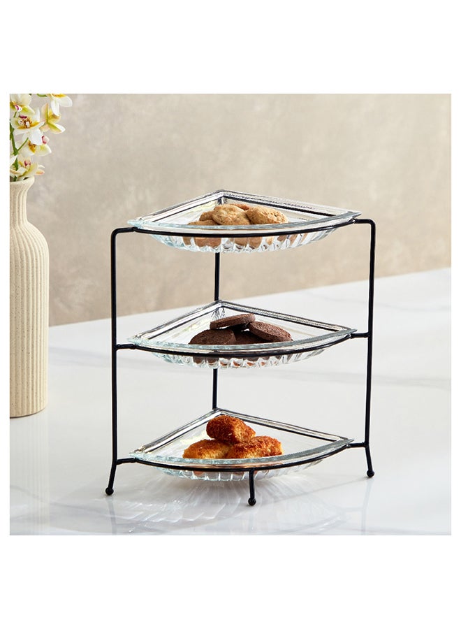 Home Box Vintage 4-Piece Glass Serving Tray Set 20.5x28.6x20.5 cm  - Image 1