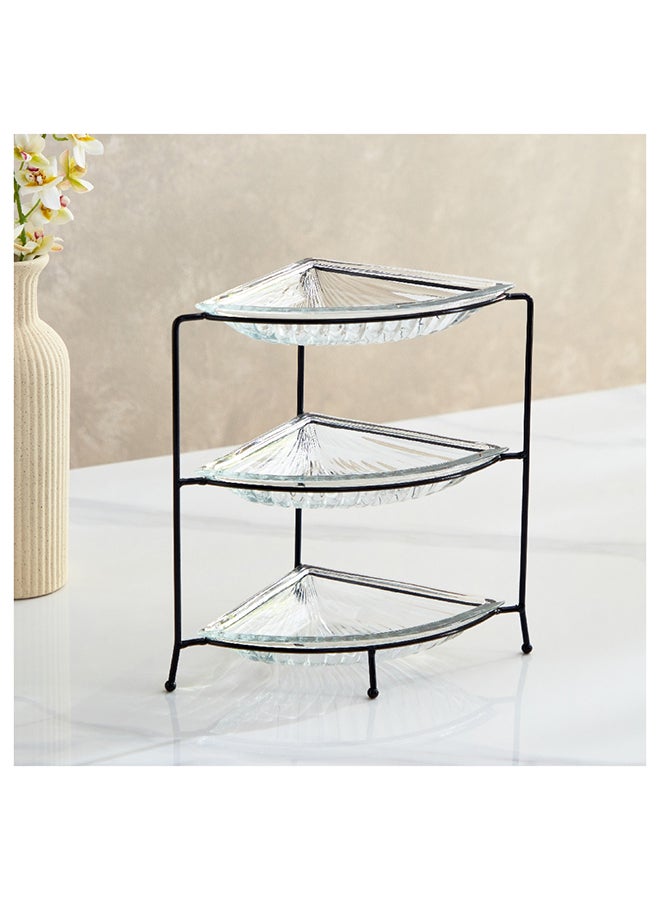 Home Box Vintage 4-Piece Glass Serving Tray Set 20.5x28.6x20.5 cm  - Image 2