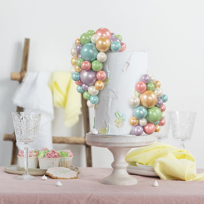 RASSLISA 56 PCS Ball Cake Picks Colorful Ball Shaped Cake Topper Pearl Balls Cupcake Cake Insert Topper for Birthday Party Wedding Decoration Supplies Candy Series Six Colors - Image 5