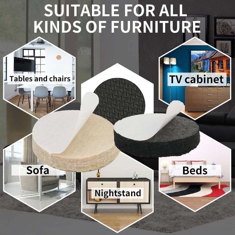 DIY Crafts DIY Crafts 75, 25mm, Camel, 75 Pcs, 25mm-Dia 1" inch Furniture Felt Pads Diameter Round Self Adhesive Protects Kitchen Cabinets, Drawers, Desks and Furniture Against Bu(75, 25mm, Camel)  - Image 4