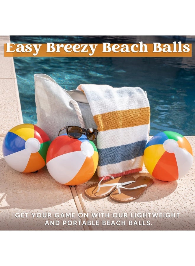 M.A&F's Rainbow Beach Balls(12 Pack), 12'' Inflatable Swimming Pool Toys for Summer Water Games Kids Birthday Party Supplies Combo Set Include Inflatable Beach Balls - Image 4