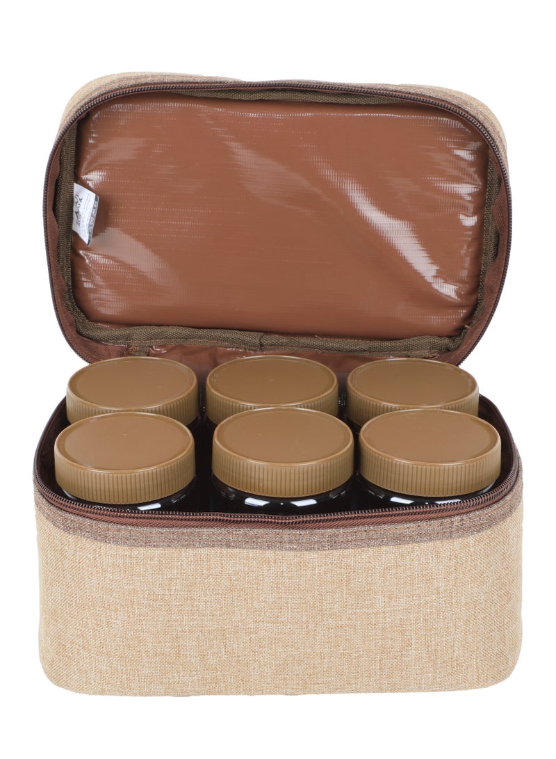 ALGHAFA Spice Box Bag, 6 pieces, 300 ml, wooden color, 6 pieces, from Al Ghafa  - Image 2