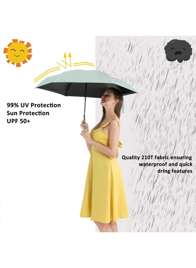 Travel Mini Umbrella for Purse With Case-Small Compact UV Umbrella Protection Sun-Lightweight Tiny Pocket Umbrella with Case for Women, Girls - Image 3