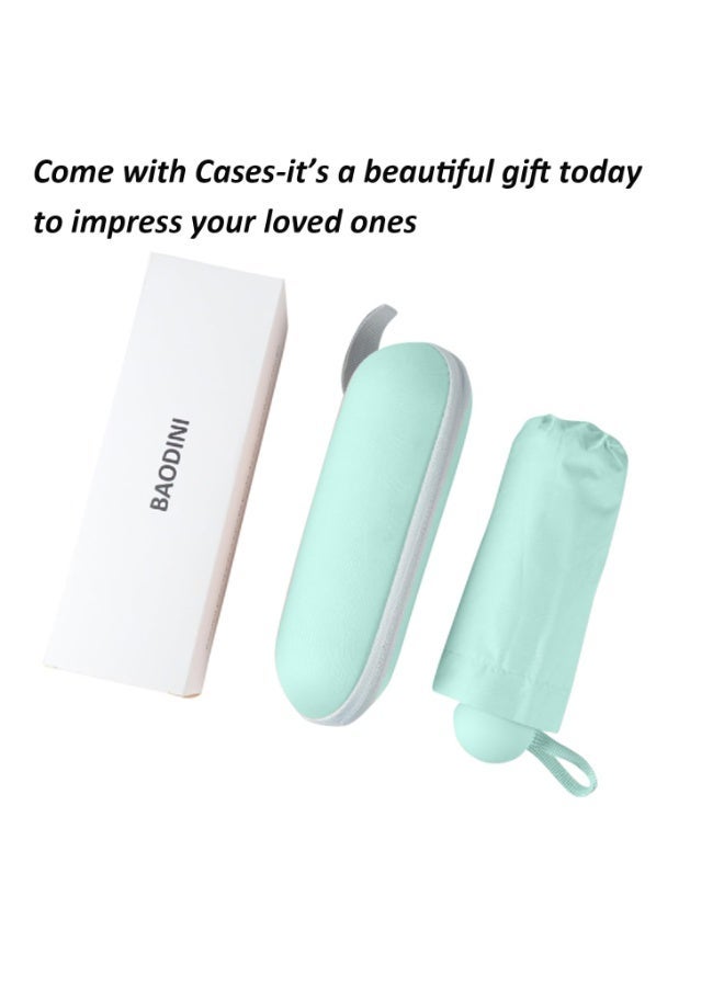 Travel Mini Umbrella for Purse With Case-Small Compact UV Umbrella Protection Sun-Lightweight Tiny Pocket Umbrella with Case for Women, Girls - Image 2