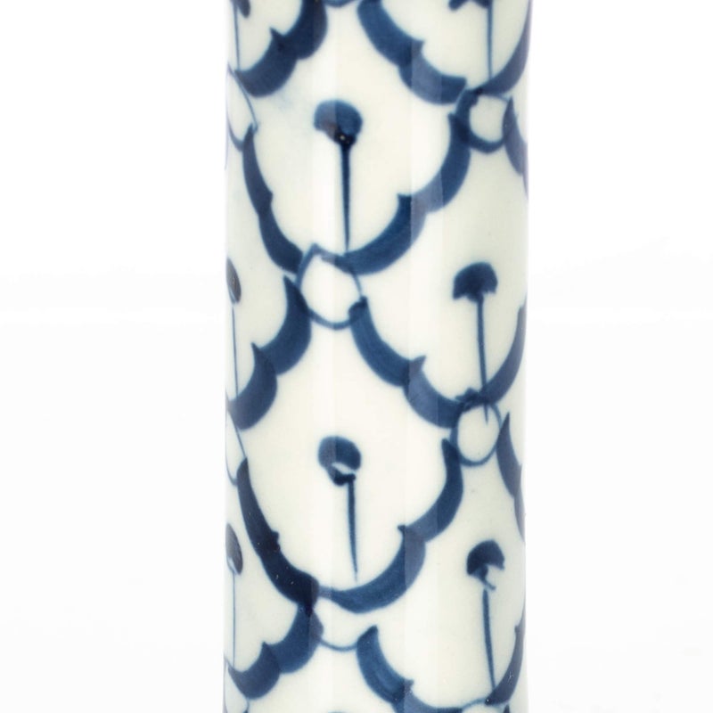 Sea Island Pineapple Long Neck Blue and White 5 inch Porcelain Ceramic Little Bud Vase - Image 4