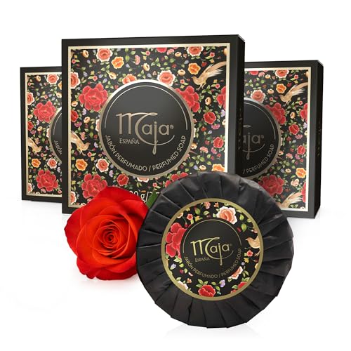 maja صابون ماجا الكلاسيكي صابون معطر دائري وفاخر لتنظيف وترطيب بشرتك يترك البشرة معطرة وناعمة 3 عبوات من 35 أونصة من صابون البار روز 3 عبوة من 3 - Image 1