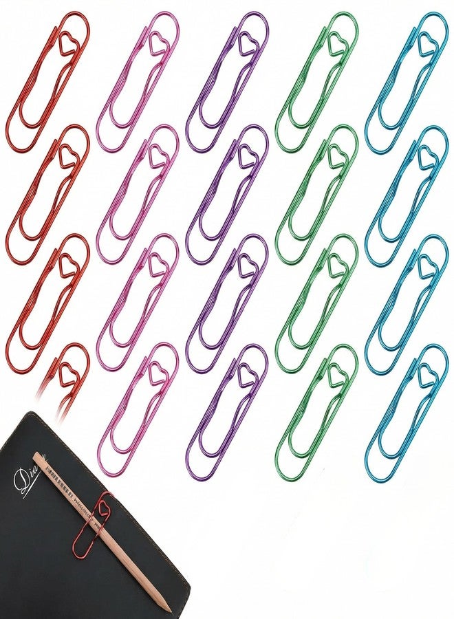 tokerut 20 Pack Metal Pencil Clips, Slide-On Notebook Pen Holder Clips for Planners & Journals, Colorful Metal Pen Holder Clip for Office, School & Meeting Use (2.75" x 0.78") - Image 1