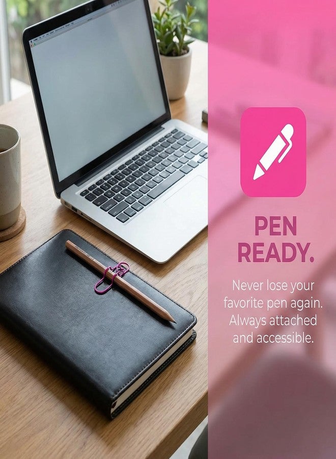 tokerut 20 Pack Metal Pencil Clips, Slide-On Notebook Pen Holder Clips for Planners & Journals, Colorful Metal Pen Holder Clip for Office, School & Meeting Use (2.75" x 0.78") - Image 3
