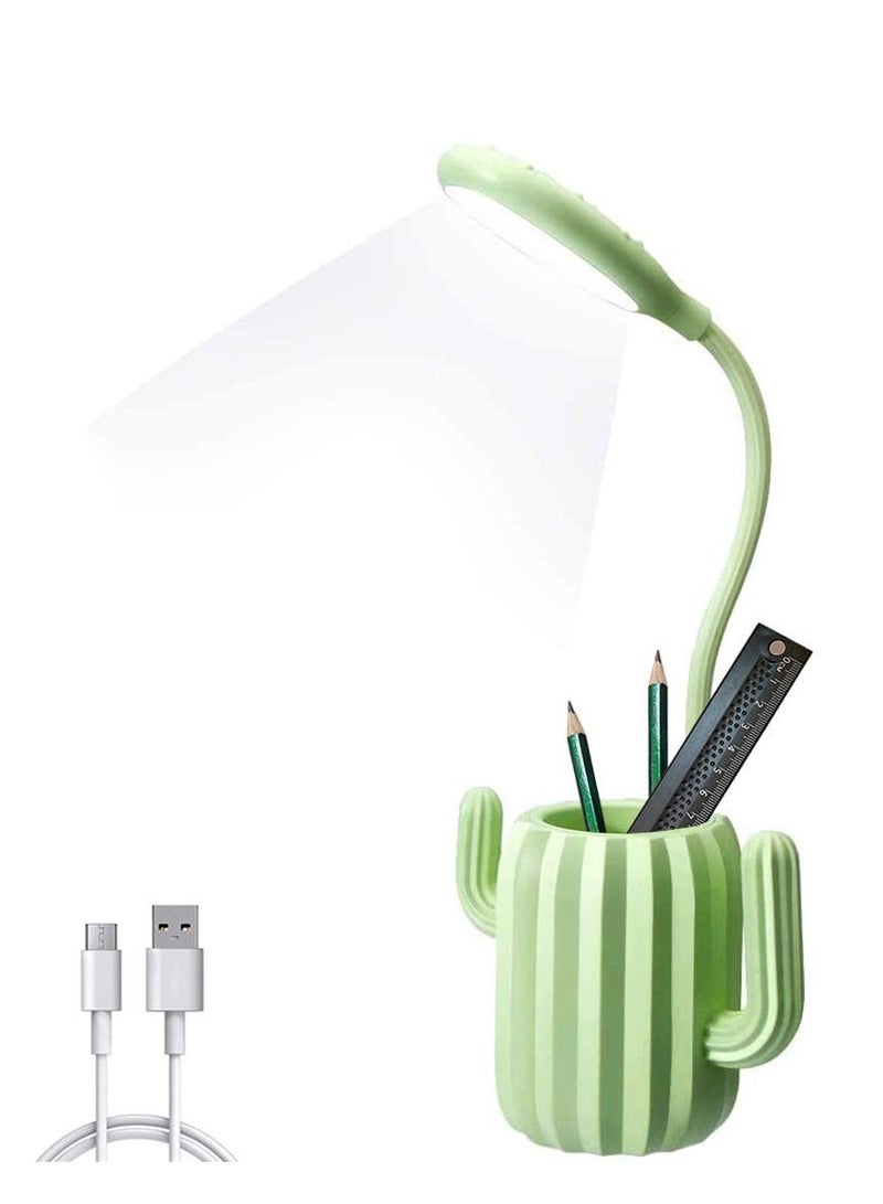 SYOSI Desk Lamp with Pen Holder, Table Lamp with 3 Brightness Levels Flexible Gooseneck Touch Control for Kids - Image 1