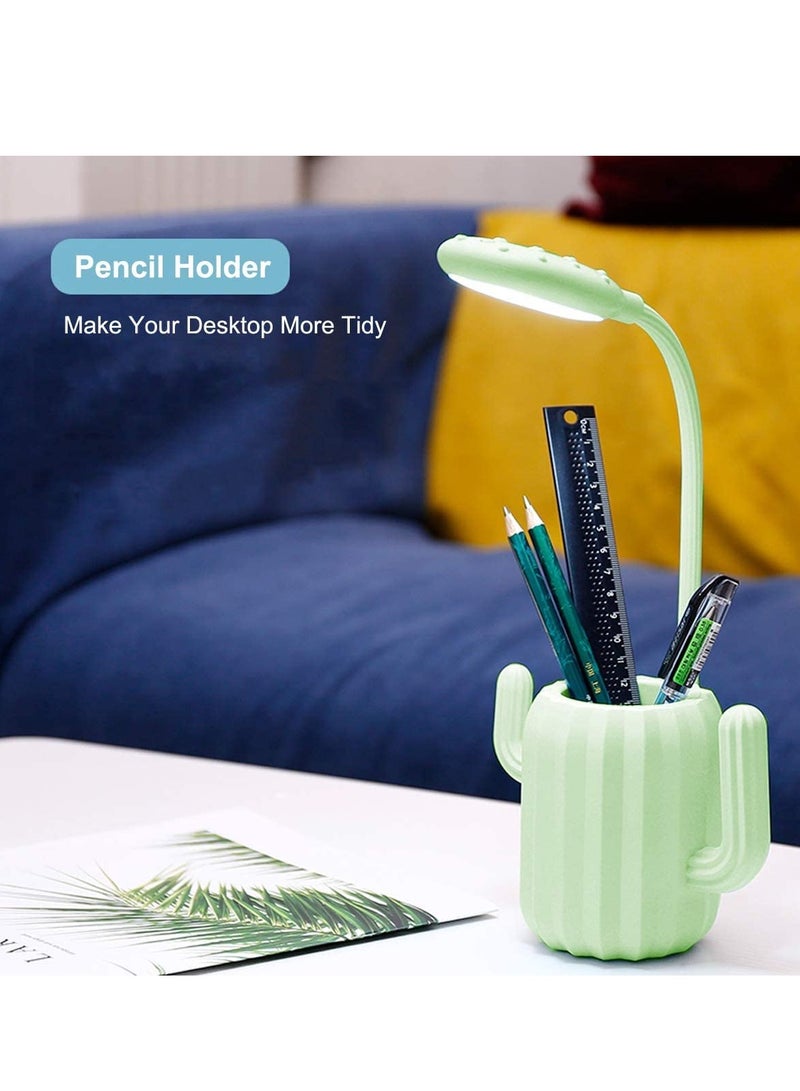 SYOSI Desk Lamp with Pen Holder, Table Lamp with 3 Brightness Levels Flexible Gooseneck Touch Control for Kids - Image 2