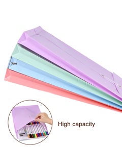 KASTWAVE A4 Folder, Plastic Expandable Envelope Document Bag with String Tie Closure , Large Capacity Information Bag for Home Office School 8pcs, 4 Colors  - Image 4