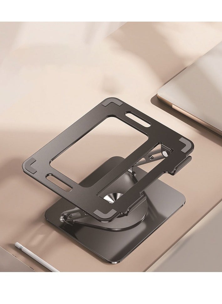 spa luxetique Laptop Stand with 360° Rotating Base Ergonomic Computer Riser for Desk Adjustable Height Multi-Angle Foldable Laptop Mount Stable Metal Holder Support for 10-15.6" Notebook PC  - Image 4