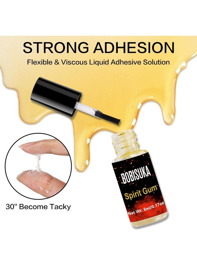 BOBISUKA Spirit Gum Adhesive and Remover Kit - 5ml Spirit Gum & 30ml SFX Makeup Adhesive Remover, Professional Prosthetic Make Up Glue for Halloween, Stage, Cosplay, Special FX (0.17oz + 1.01 oz) - Image 3