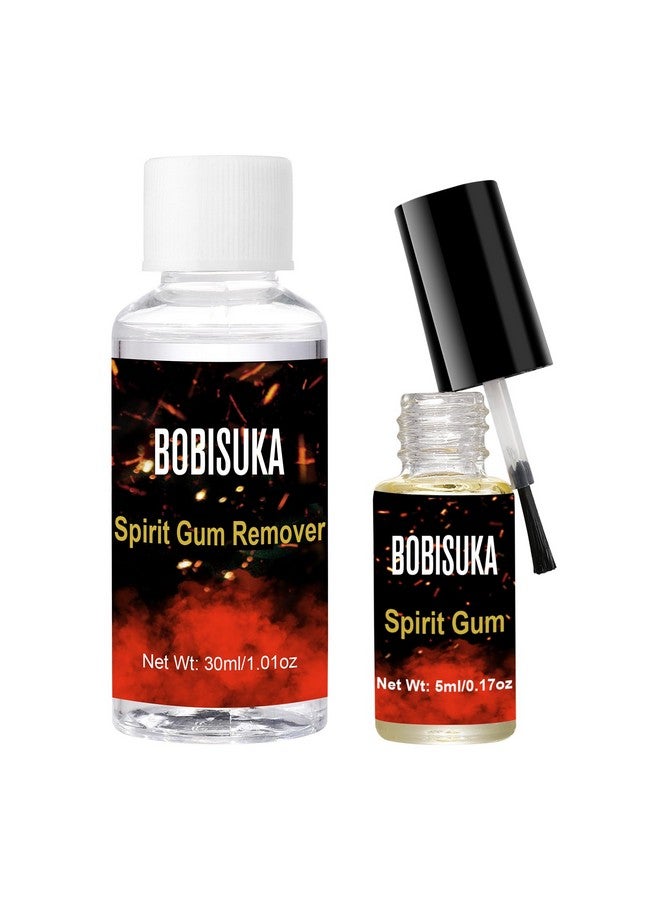 BOBISUKA Spirit Gum Adhesive and Remover Kit - 5ml Spirit Gum & 30ml SFX Makeup Adhesive Remover, Professional Prosthetic Make Up Glue for Halloween, Stage, Cosplay, Special FX (0.17oz + 1.01 oz) - Image 1