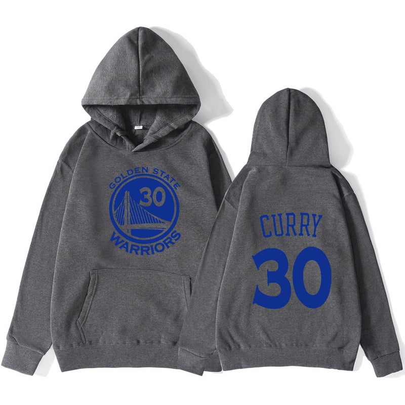 2021 cross-border NBA basketball sweater Warriors team 30 curry sports sweater mens trendy hoodie men Dark gray 