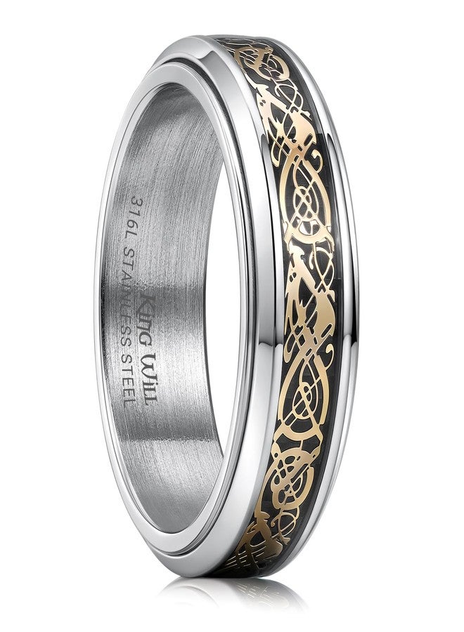 King Will 316L Stainless Steel Spinner Rings-8mm Celtic Knot Fidget Ring Stress Relieving Anxiety Ring Comfort Fit Size 9 - Image 1