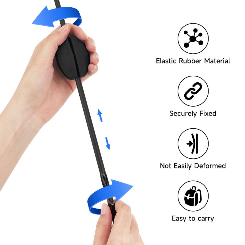 SAN LIKE Fishing Rod Fixed Balls Rod Racks 6PCS Portable Rubber Fishing Pole Puller Fishing Rod Protector Rod Pulling Tool, Nice Fishing Gifts for Fishing Enthusiasts Men Women, Black - Image 3