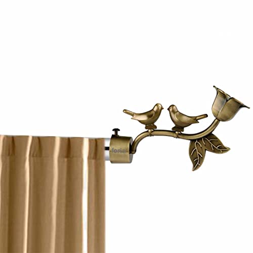 FERIO Premium New Look Love Birds Alloy Zinc Antique Brass Curtain Finials Only Without Bracket (Antique Brass, 6 Pcs) - Image 5