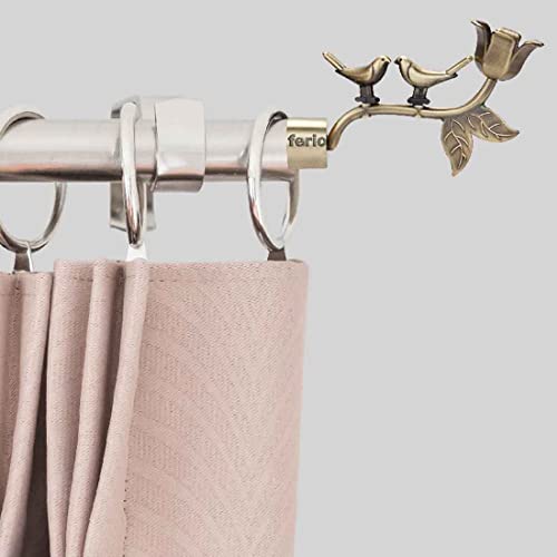 FERIO Premium New Look Love Birds Alloy Zinc Antique Brass Curtain Finials Only Without Bracket (Antique Brass, 6 Pcs) - Image 3